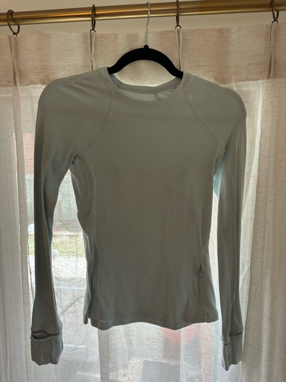 Lululemon athletica Pale Blue Ribbed Long-Sleeve Crew